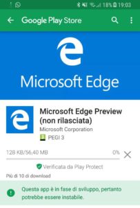 Microsoft Edge per Android