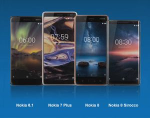 Nokia 6 1 - Nokia 7 Plus - Nokia 8 - Nokia 8 Sirocco
