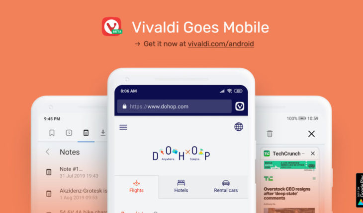 Vivaldi Browser è ora disponibile anche per i dispositivi Android